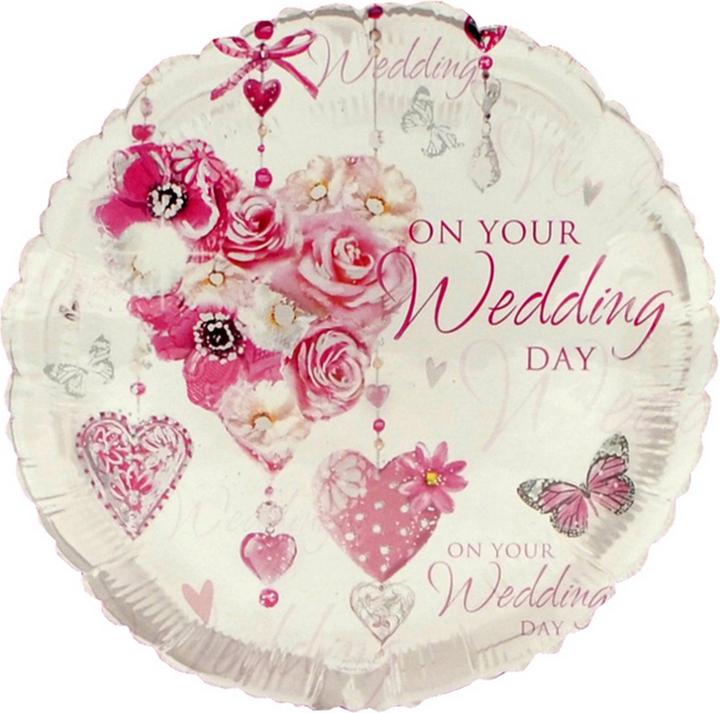 Produktbild Simon Elvin Luftballon mit Aufschrift On Your Wedding Day rund 46 cm (1 x)