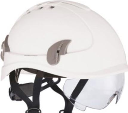 Actual product image Otto Schachner Hjelm Alpinworker hvid - M/integreret hjelmbrille & 6-punktsophaengt indtraek (53 - 66 cm)
