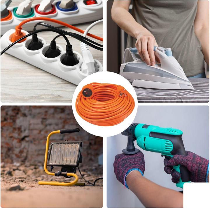 Produktbild Velleman Verlängerungskabel - 40 m - Orange - Stecker-Typ E (Französisches System) (40 m, CEE 7/5)