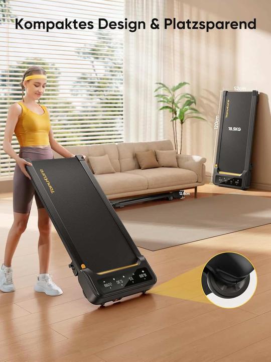 Immagine prodotto Mara Vital Elektrisches Laufband mit Neigung inkl. Fernbedienung und App, keine Montage erforderlich