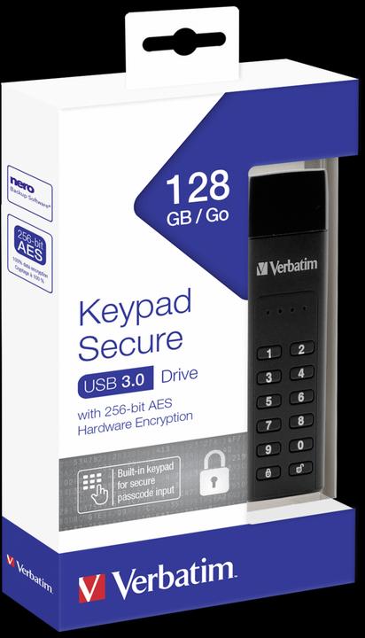 Image du produit Verbatim Keypad Secure (128 Go, USB-A, USB 3.1)