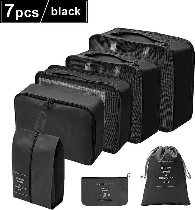 Only-Bags.Store 7 PCS Set di borse organizer da viaggio capacità valigia ordinamento organizzatore