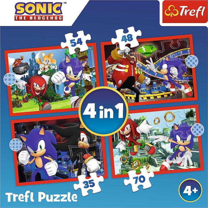 Image du produit Trefl Sonic Puzzle 4 en 1 - Le Hérisson (54 pièces)