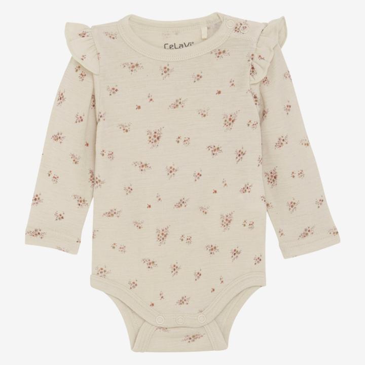 Image du produit CeLaVi Body manches longues en laine mérinos fleurs sauvages (50)