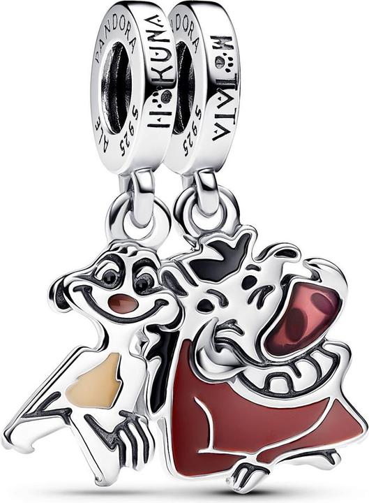 Pandora Disney Der König der Löwen Timon & Pumbaa Teilbarer Charm Anhänger (Silber 925, Emaille)