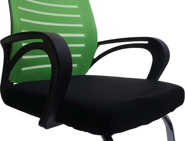 Produktbild Mendler 2er-Set Konferenzstuhl HWC-K51, Besucherstuhl Freischwinger, 150kg belastbar Stoff/Textil - grün