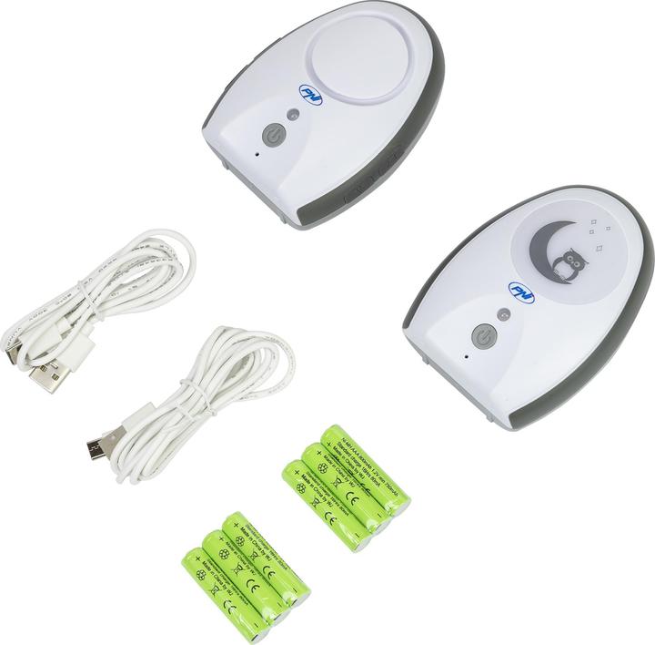 PNI Audio-babyfoon B6500 draadloos, intercom, met nachtlampje, vox- en pagerfunctie, één (Babyfoon Audio, 100 m)