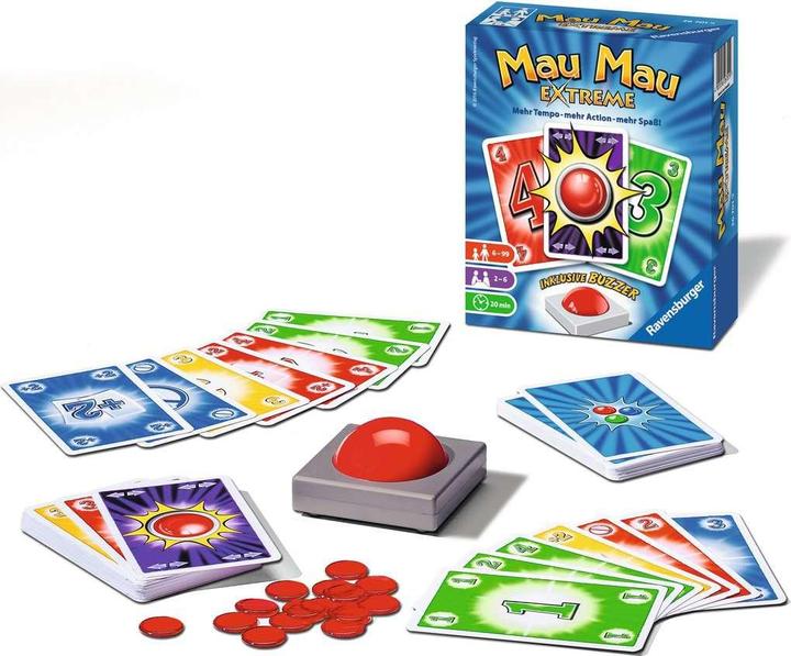 Image du produit Ravensburger RAV26701 - Mau Mau Extreme, pour 2 à 6 joueurs à partir de 6 ans (édition FR) (Allemand)