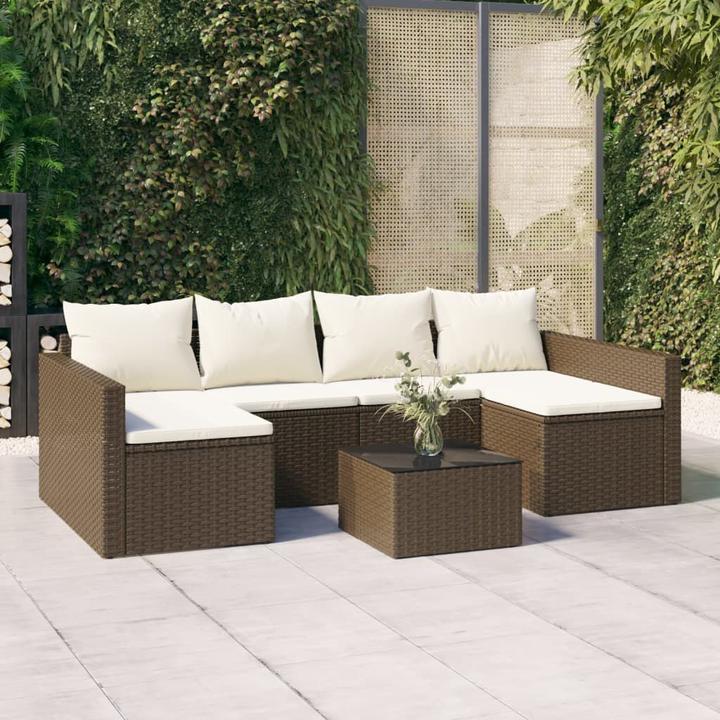 Produktbild VidaXL 2-tlg. Garten-Lounge-Set mit Kissen Braun Poly Rattan