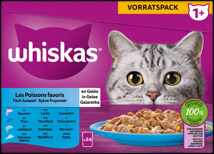 Image du produit Whiskas Sachet fraîcheur 85g Sélection de poissons en gelée 1+ 24-Pack (Adulte, 24 pcs, 85 g)