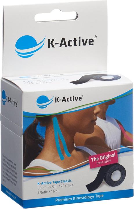 Image du produit K-Active Ruban adhésif Classic 5cmx5m noir hydrofuge (5 m)