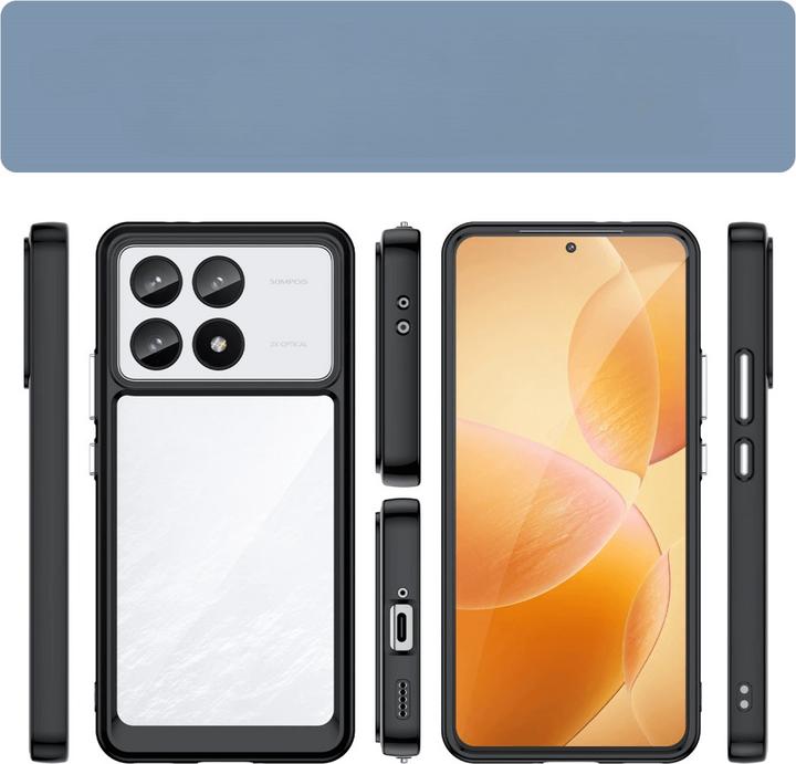Actual product image Cover-Discount Xiaomi Poco F6 Pro - Protective acrylic mobile phone case with raised edge (Xiaomi Poco F6 Pro)