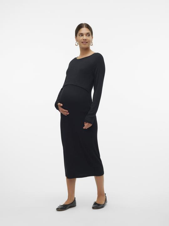 Produktbild Mamalicious Enger Schnitt Rundhals Midikleid Kleid (M)