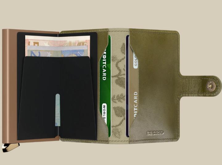 Actual product image Secrid Stitch Floral Miniwallet, olive