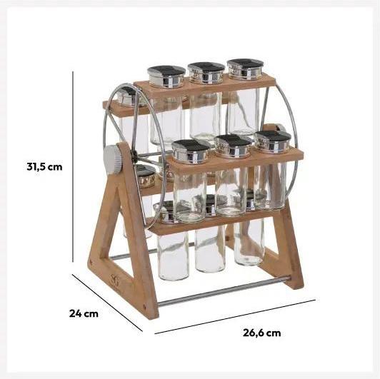 Immagine prodotto 5Five Porta spezie - design cool - bambù - 15 lattine