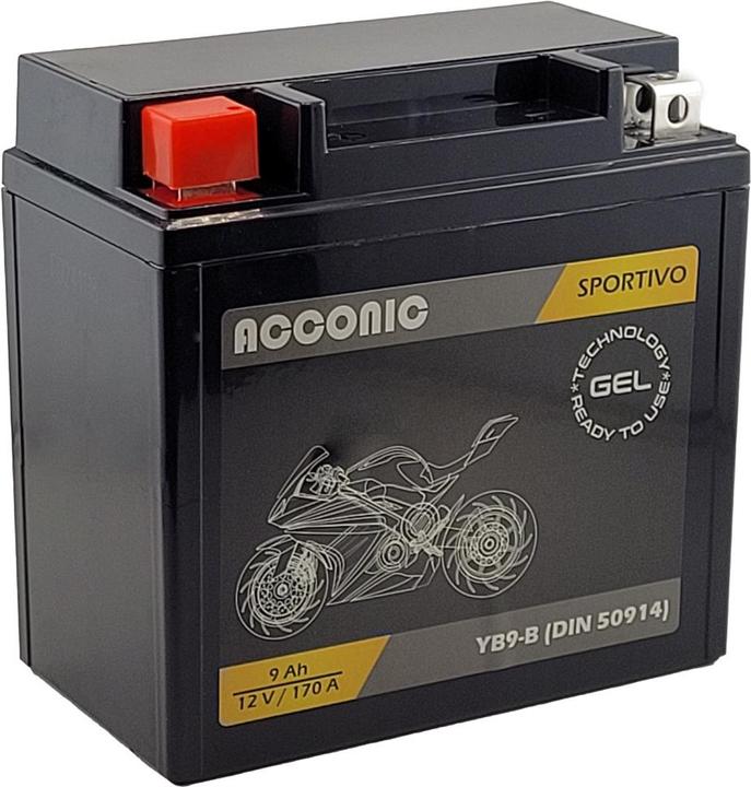 Image du produit Acconic Sportivo GEL YB9-B Motorradbatterie 9Ah 12V (DIN 50914) (12 V, 9 Ah)