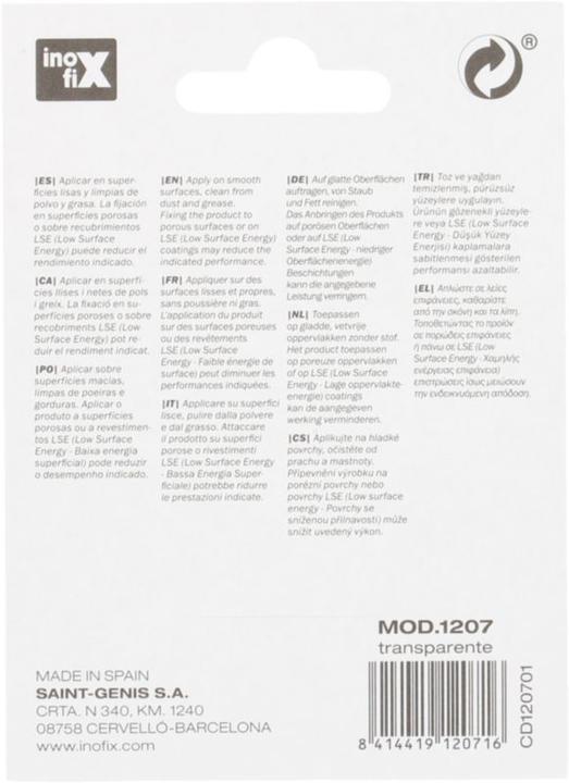 Produktbild Inofix Saughaken transparent