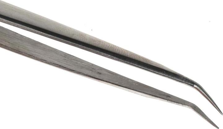 Actual product image Rs Pro Stainless Steel Tweezers, Curved Tip, Extra Fine, 140 mm