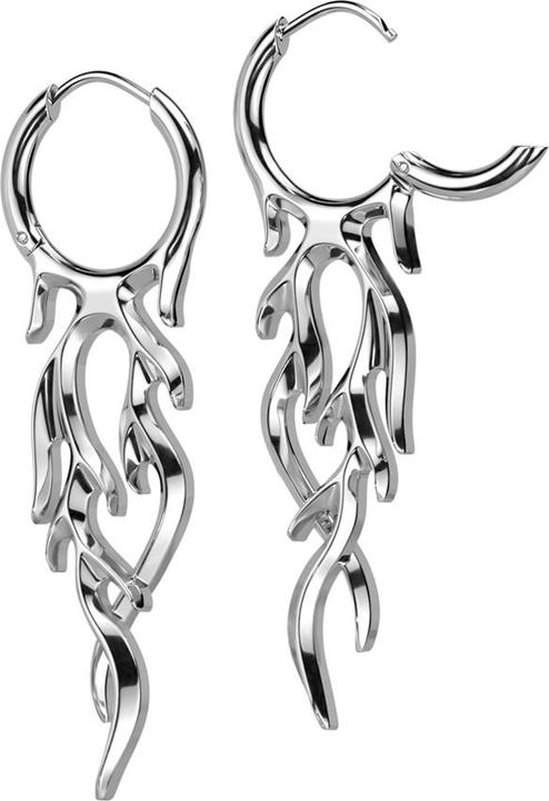 Produktbild Star Piercing Ohrring zum Klappen silber Flamme (Chirurgenstahl 316L, ohne Messing)
