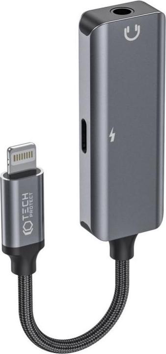 Tech-Protect UltraBoost audio Lightning (mannetje) / 3,5 mm mini-jack (vrouwtje) - Lightning (vrouwtje) adapter (Bliksem, Bliksem, 3,5 mm aansluiting)
