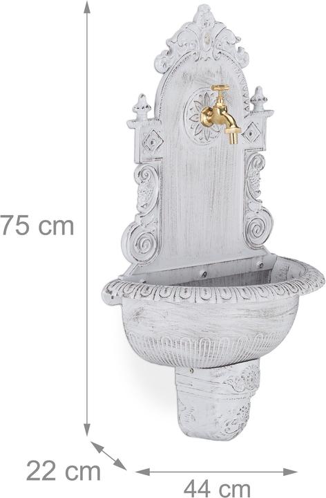 Actual product image Relaxdays XL Antique Wall Water Fountain, Faucet