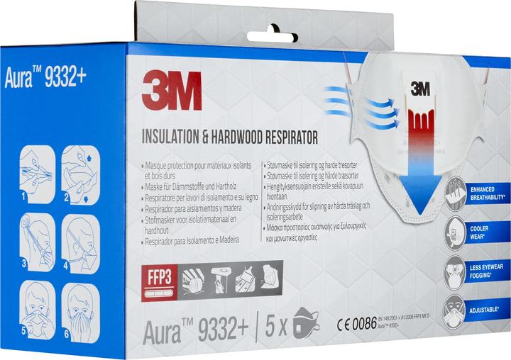 Actual product image 3M Respirator, white (FFP3, 5 x)