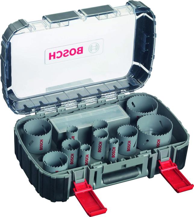 Immagine prodotto Bosch Professional Zubehör Set di seghe a tazza da 17 pezzi, HSS bimetallico, universale, 20-68/74 mm (20 mm, 22 mm, 25 mm, 32 mm, 35 mm, 40 mm, 44 mm, 76 mm, 60 mm, 68 mm, 51 mm)