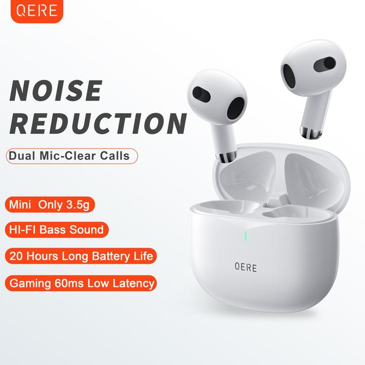 Image du produit Qere E28 écouteurs sans fil Bluetooth 5.3 In-Ear HIFI avec annulation de bruit, IPX5 & Touch Control (ANC, 20 h, Sans fil)