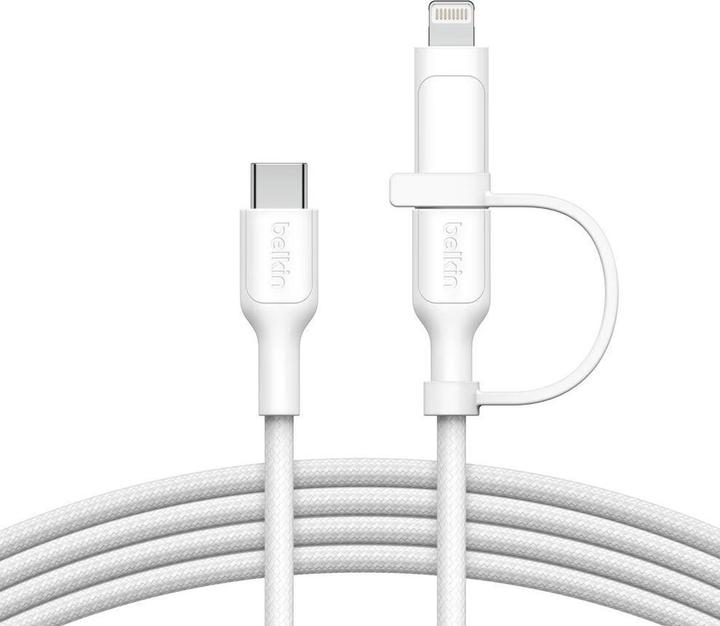 Actual product image Belkin BOOST CHARGE 2-in-1 cable USB-C/Lig.1.5m sw.CAC003hq1.5MWH (1.50 m, USB 2.0)