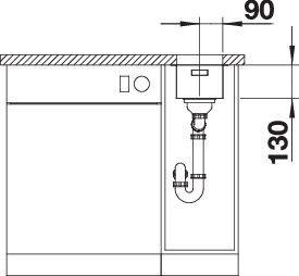 Produktbild Blanco Andano 180-U (Unterbauspüle, 22 cm, 44 cm)
