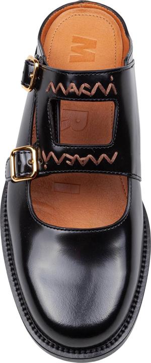 Produktbild Marni moccasin sabot in brushed leather color black (39)