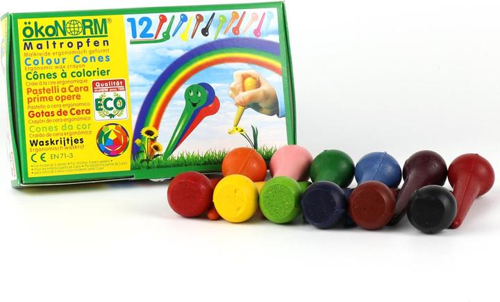 Produktbild ÖkoNorm Maltropfen (Orange, Gelb, Grün, Blau, Rosa, Schwarz, Rot, Braun, 12 x)