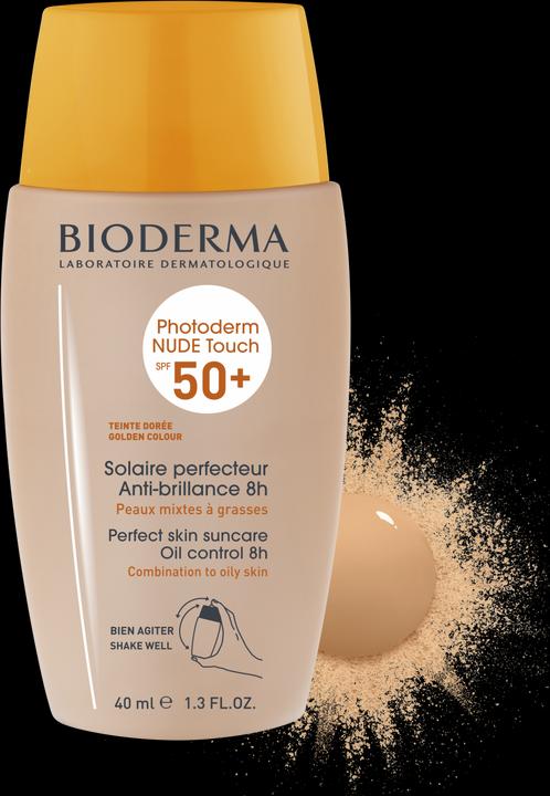Image du produit Bioderma Photoderm Nude Touch Mineral SPF50+ dorée (Crème solaire visage, SPF 50+, 40 ml)
