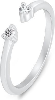 Brilio Silver - Silver open ring with clear zircons RI123W - Circuit: 50 mm (50)