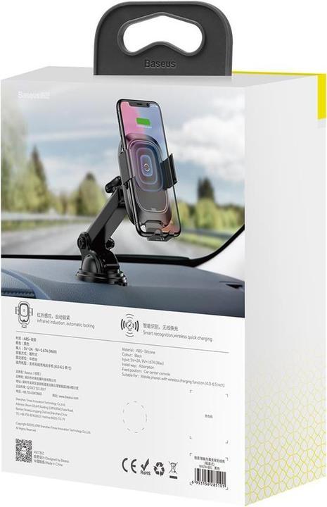 Actual product image Baseus Car holder with QI Wireless Charging function
