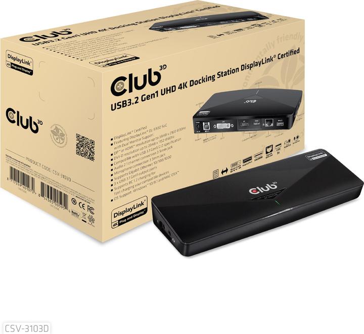 Produktbild Club 3D Csv-3103d (USB-B, 9 Ports)