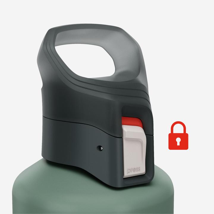 Produktbild Quechua Trinkflasche Aluminium Schnellverschluss Wandern - 500 1 l grün (1 l)