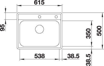 Actual product image Blanco Lemis 6-IF (Fitted sink, 61.50 cm, 50 cm)