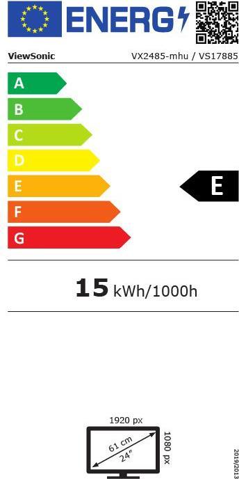 Energie-Label Viewsonic VX2485 (1920 x 1080 Pixel, 23.80")