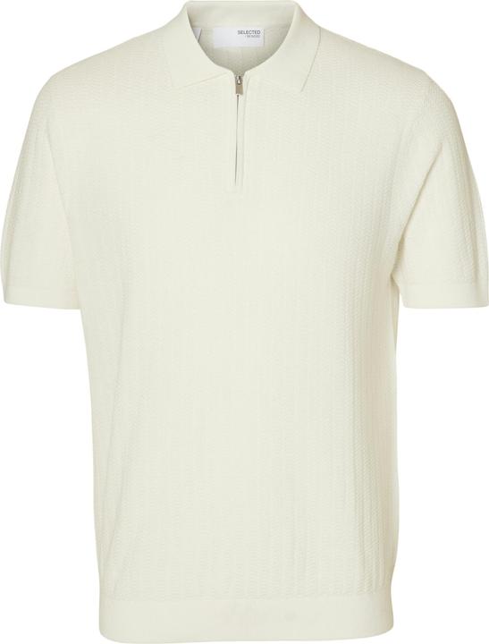 Selected Homme Slhcran Ss Knit Structure Half Zip Polo