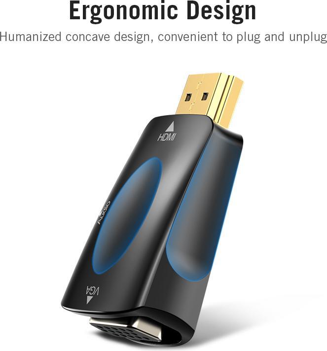 Produktbild Vention HDMI to VGA Adapter AIDB0 with 3.5mm Audio (Audio, HDMI, 14 cm)