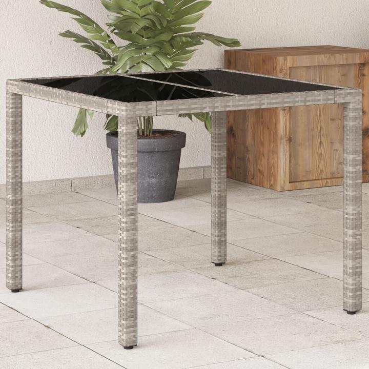 Produktbild VidaXL Gartentisch mit Glasplatte (90 cm)