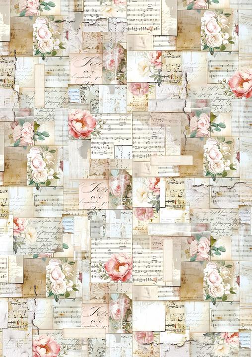 Actual product image Ciao Bella Motiv-Strohseiden Sortiment "Secret Garden", DIN A5, 8er-Set (8 x)