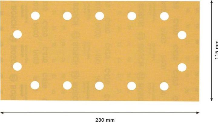 Actual product image Bosch Professional Zubehör Expert C470 Sandpaper with 14 holes for orbital sander, 115 x 230 mm, G 400, 50 pcs. (400)