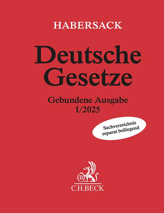 Actual product image Deutsche Gesetze Gebundene Ausgabe I/2025 (German, Heinrich Schönfelder, Mathias Habersack, 2025)