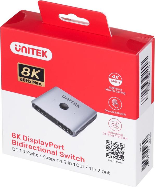 Immagine prodotto Unitek Dwukierunkowy przełącznik DP 1.4 8K 2-na-1