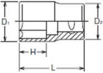 Actual product image Koken Hex socket (30 mm)