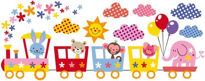 Actual product image Trenddeko Funny animals on train (pattern) (100 x 40 cm)