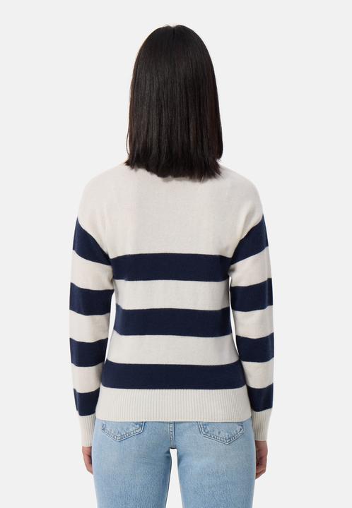 Immagine prodotto Cash-Mere Kaschmir Pullover mit Polokragen gestreift (S)