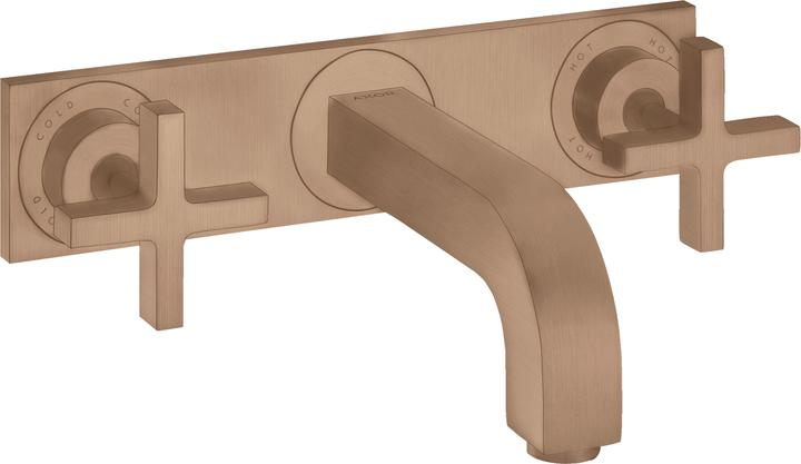 Produktbild Axor Citterio 3-Loch Waschtischarmatur Unterputz, Auslauf 226mm, Kreuzgriffe, Platte für